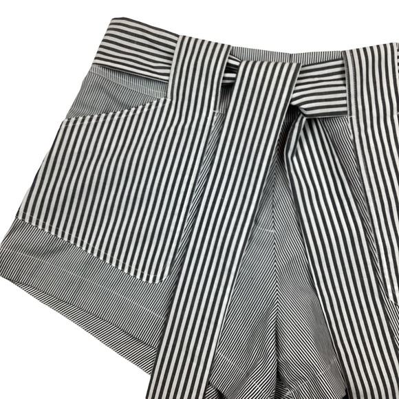 Derek Lam 10 Crosby Cotton Shorts Navy White - Picture 3 of 9